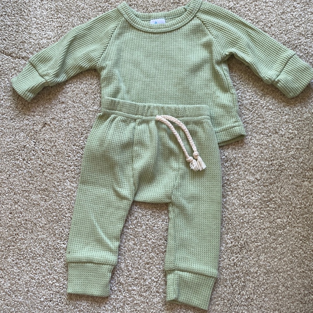 Sage Waffle Baby Set